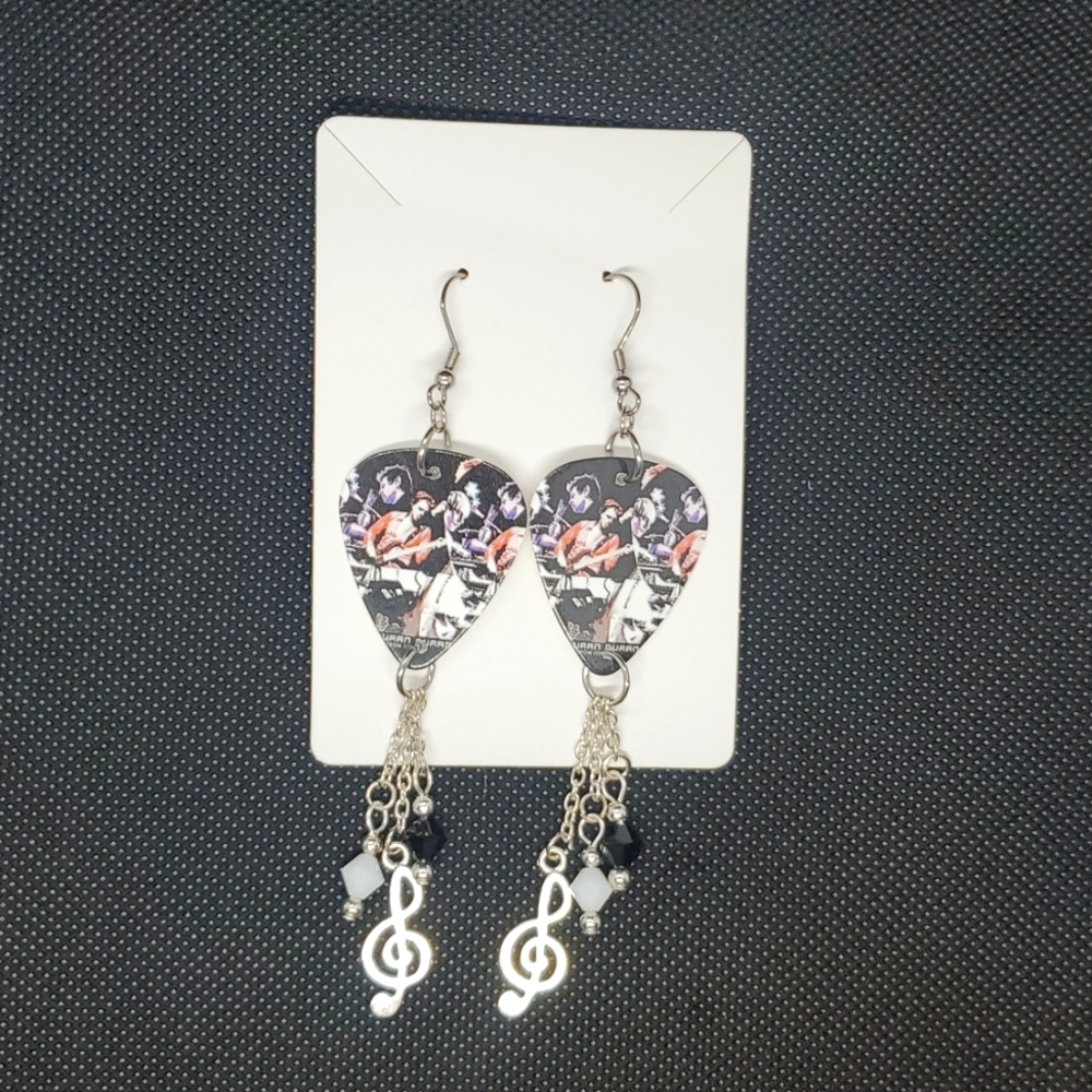 Duran Duran guitar pick dangle earrings